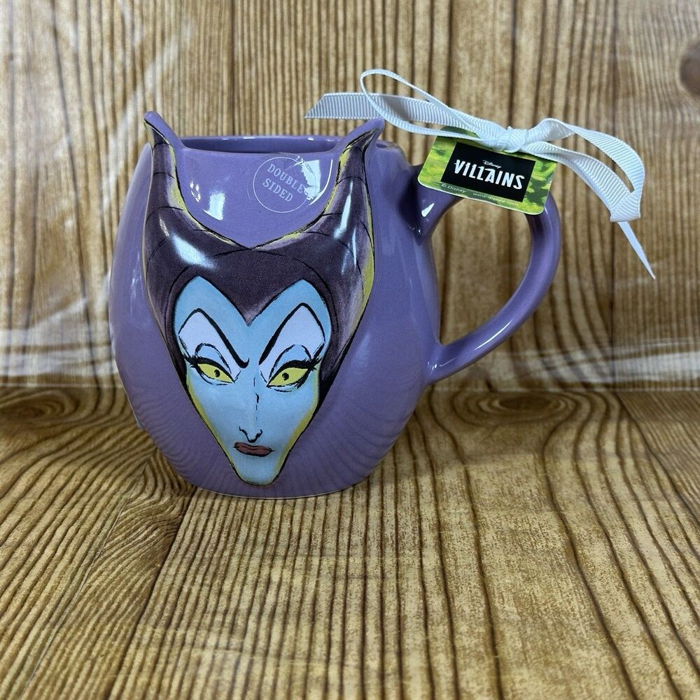 Rae Dunn Disney Villains "Evil Queen" Graphic Purple 3D Shape‎ Mug New With Tags